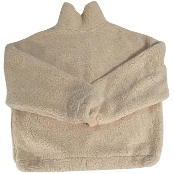 No Boundaries Teddy Style Cream Colored Jacket Size Juniors 11-13/Large - Picture 3 of 12